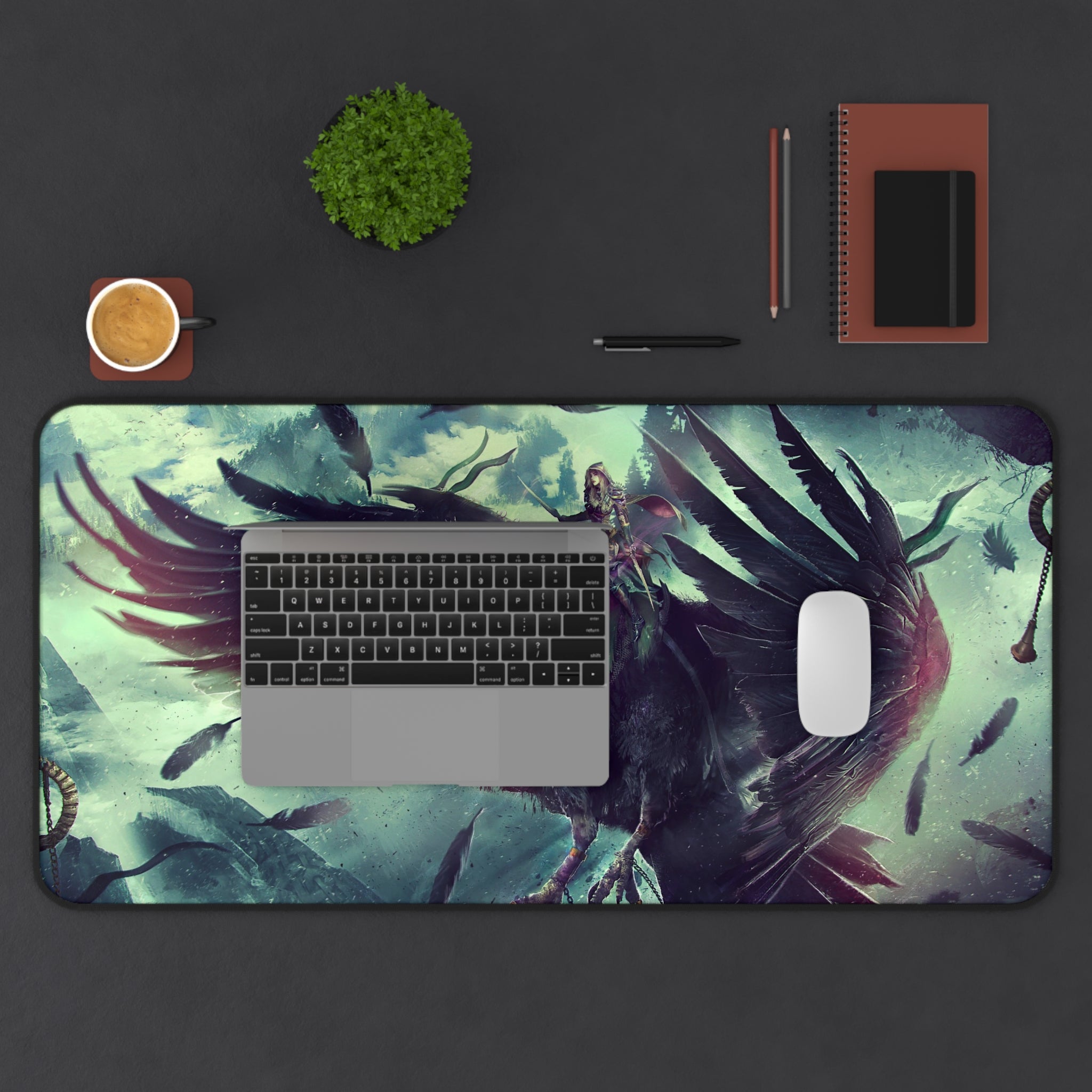 Fantasy Rogue and Raven | XXL Extended Gaming Mousepad
