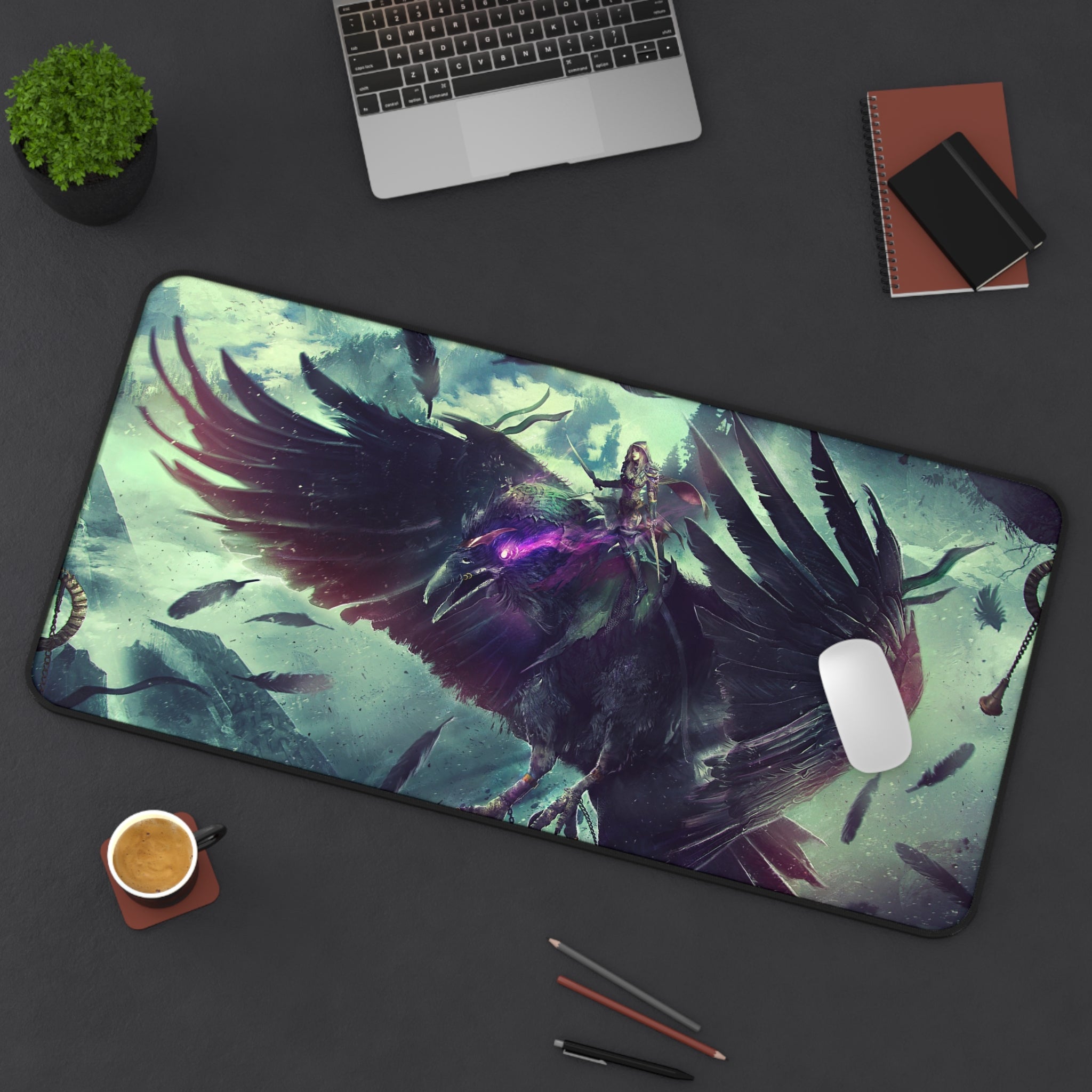 Fantasy Rogue and Raven | XXL Extended Gaming Mousepad