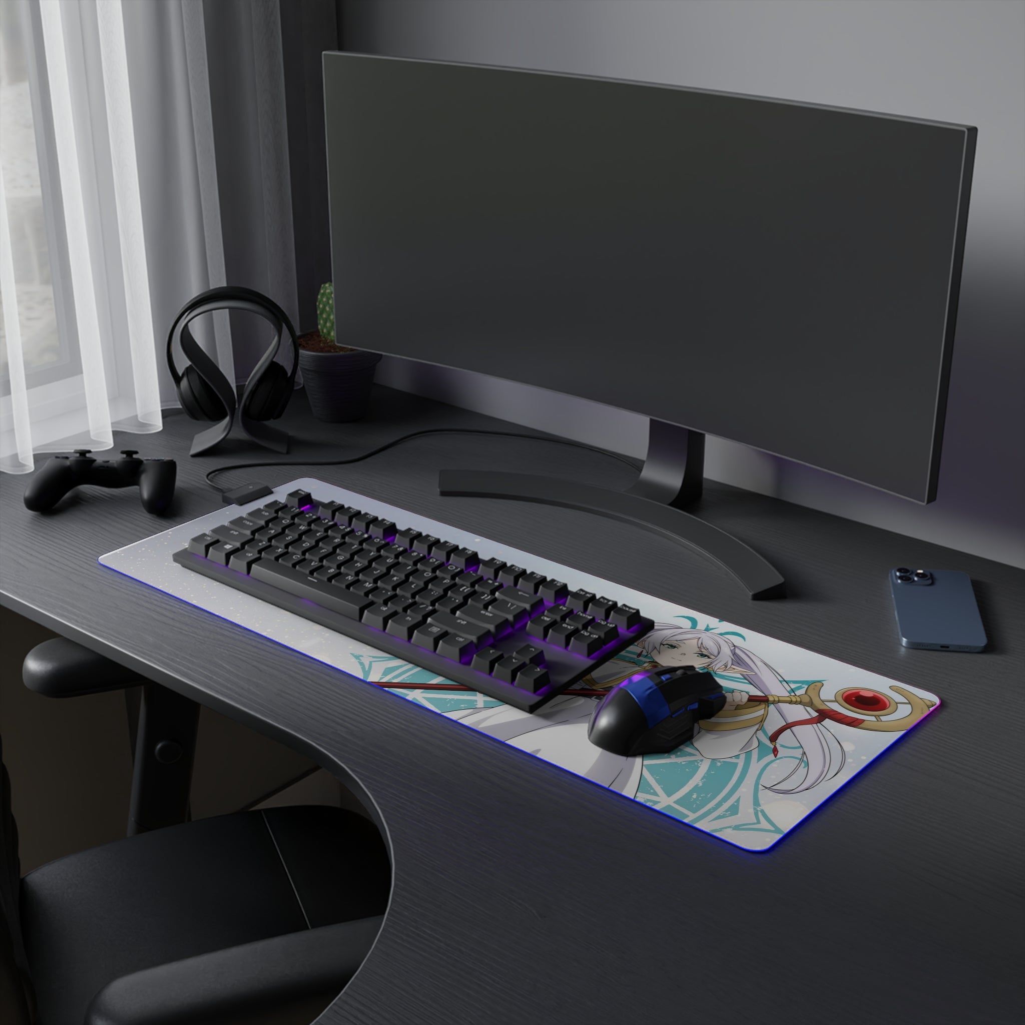 Frieren LED Gaming Desk Mat — Anime Mouse Pads